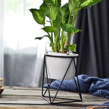 Load image into Gallery viewer, Geometric Ceramic Planter with Stand - 4